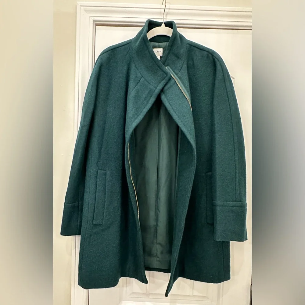 J. Crew NWT Green Wool Blend City Coat Size 8